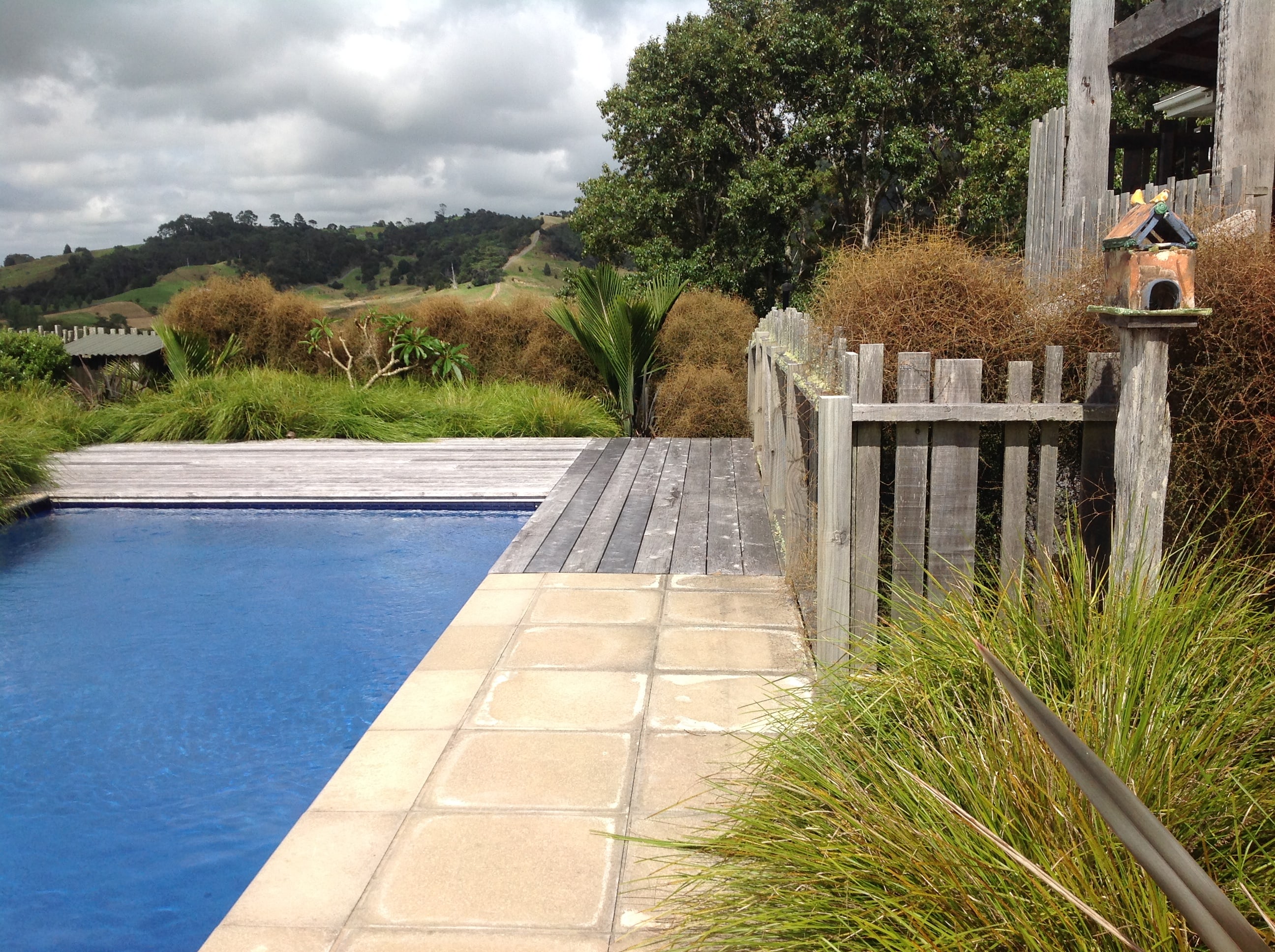 Rustic pool fencing design, Kirsten Sach landscape Design Auckland