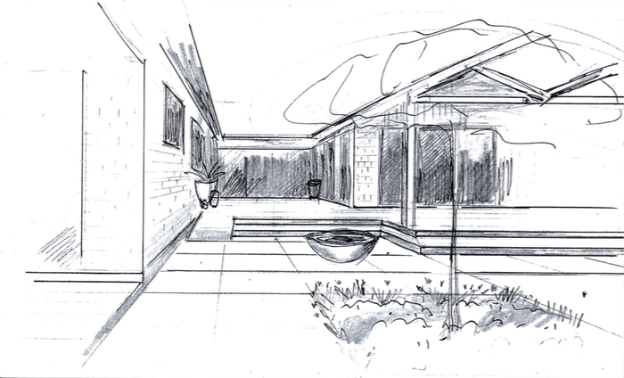 Concept garden design sketch Landscape design sketch, Kirsten Sach Landscape design Auckland