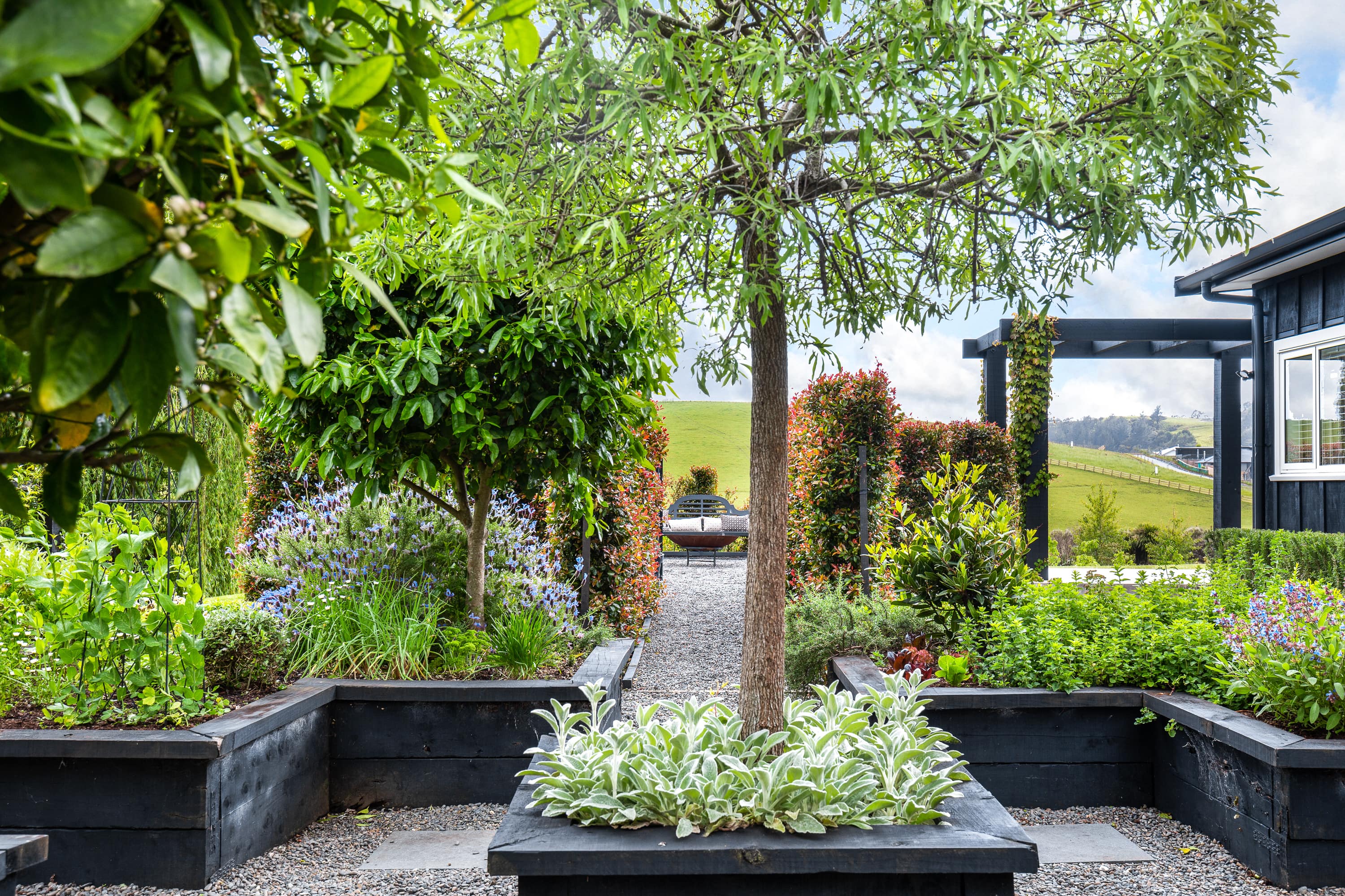 Potager, raised vege garden ideas, Kirsten Sach landscape design