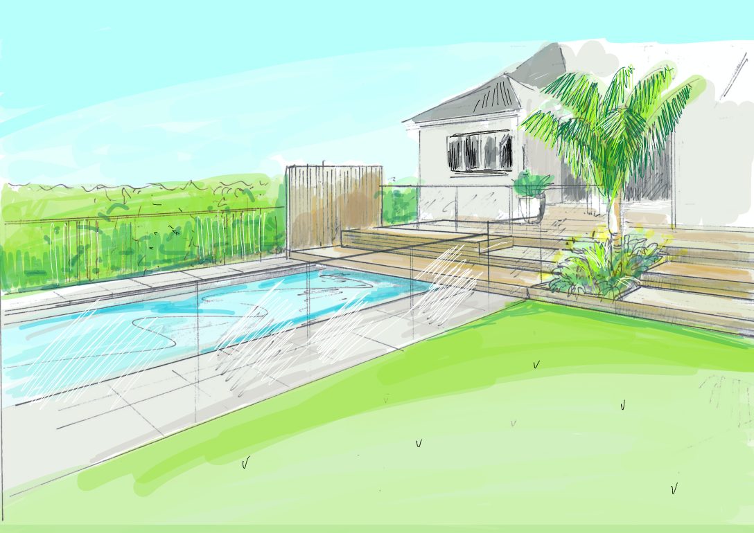 landscape sketch Concept garden sketch Kirsten Sach landscapes